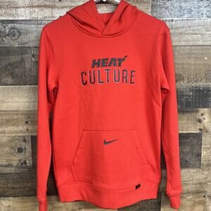 NWT Nike Youth Large 14-16 Miami Heat City Edition Red Hoodie Sweatshirt $60